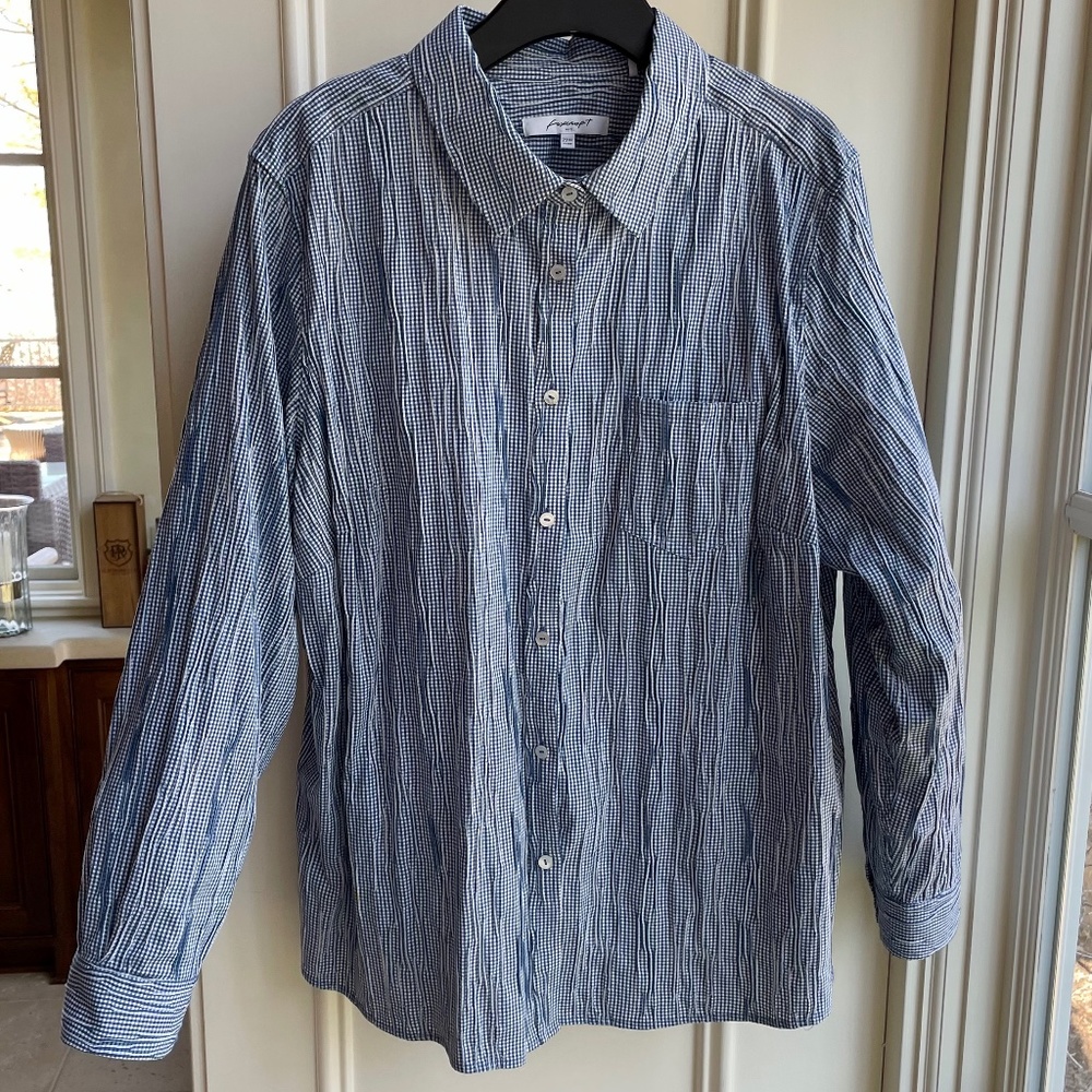 The Hampton Crinkle Mini Check Shirt by Foxcroft - Picture 3 of 6
